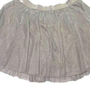 LAUREN CONRAD Skirt Metallic Tulle Layered Mini Pull-On Womens XL Gray Silver